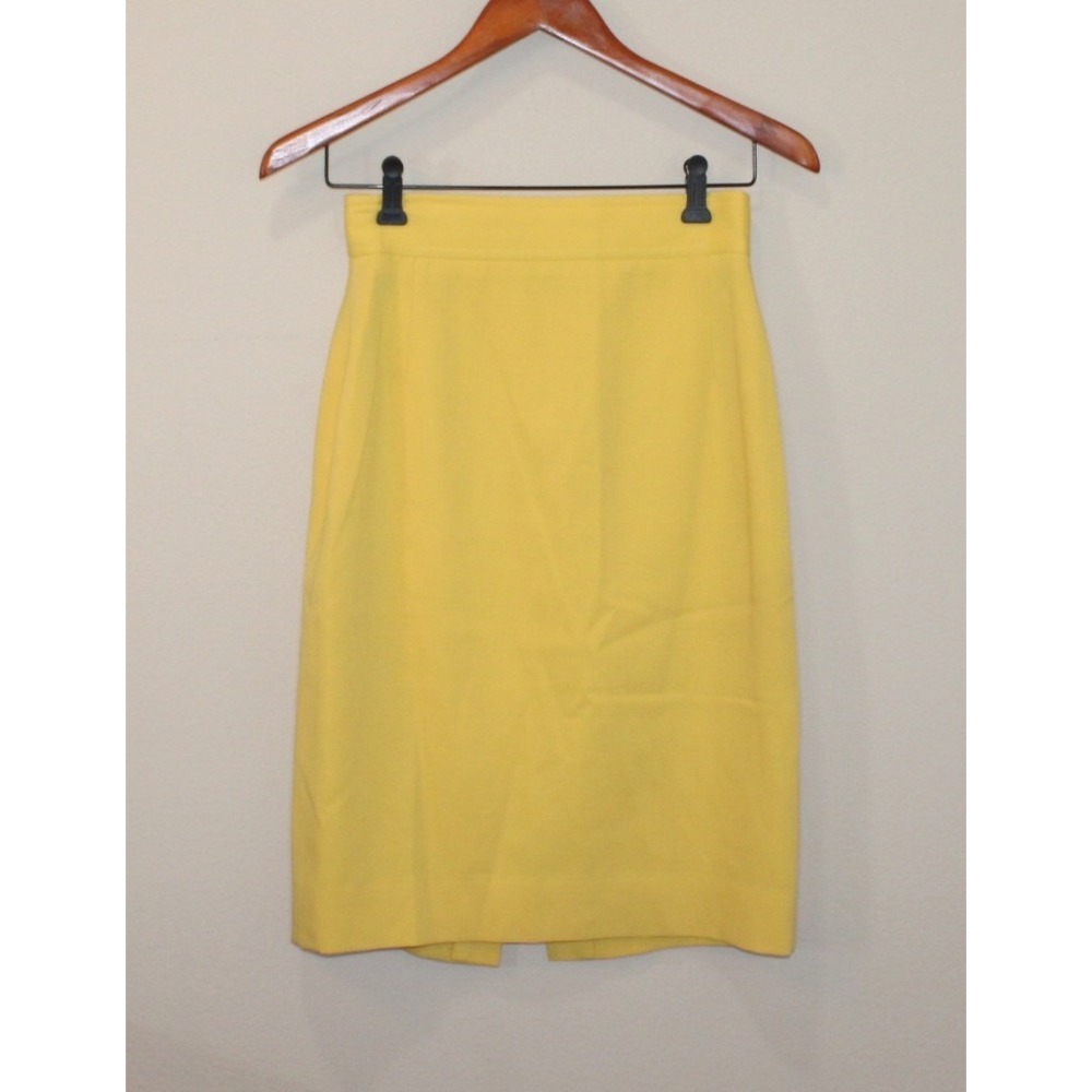 VTG Escada by Margaretha Ley yellow skirt Size EU 36 US 4/6 New Wool W. Germany